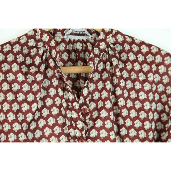 Vintage Medium Top 70s Hippy Print Officecore Western Floral Prairie Hippy Boho - Picture 2 of 10